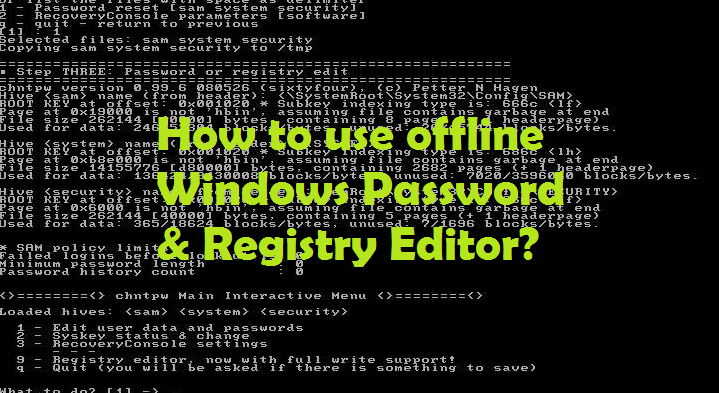 How to use offline Windows Password & Registry Editor?
