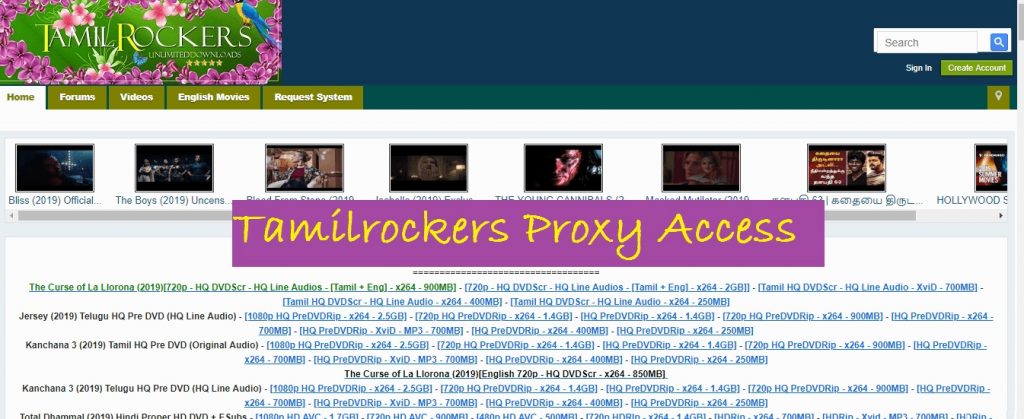 tamilrockers proxy access